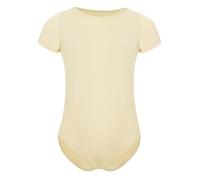 Moggemol Kids Girls Short Sleeve Gymnastics Leotards Nude Dance Unitards Fleece Lined Seamless Undergarment Bodysuit A Nude Round Neck 9-10 Years