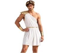 Moggemol One Shoulder for Men Ancient Roman Soldier Outfit | Ancient Gr osplay,Stage Performance Costumes,Historical Greek Toga Outfit,Mythology Cosplay Costume,Role-playing Costume
