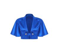 Moggemol Women Victorian Jacket Satin Shrug Rave Outfits Blue S