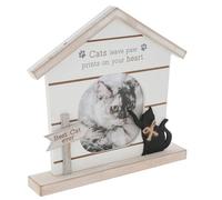 Moggy Mates Cat Photo Frame Heart Design - Wooden Cat Lover Picture Frame with Quote - Holds 4x4 Inch Photo - Decorative Pet Keepsake Gift