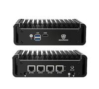 MOGINSOK Firewall Appliance 2.5Gbe Intel Celeron N5095 Quad Core, 4 Intel I225-V Fanless LAN Mini PC Barebone No RAM No SSD Support AES-NI/PFSENSE/OPNsense Router