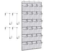 MOGITO Over The Door Shoe Storage Organizer with 24 Large Mesh Pockets - Hanging Shoe Rack Holder & Organiser for Wardrobe, Closet, Bedroom & Bathroom Door - Space Saving Narrow Storage Solution
