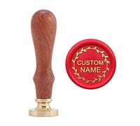 Mogoko Customized Initial Signet Wax Seal Stamp,Personalized Letter Design Custom Alphabet Engraved Brass Copper Sealing Stamp with Wooden Handle(Many Fancy Styles Optional)