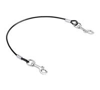 Mogoko Pet Dog Car Seat Belt Restraint, Coated Stainless Steel Chew Proof Dog Vehicle Safety Tether Cable, Double Clip No-Chew Pet Car Leash Lead-16 Inch