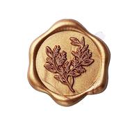 Mogokoyo 100Pcs Wax Seal Stickers, 1.14inch/29mm Antique Gold Envelope Seal Stickers, Eucalyptus Leaves Vintage Wedding Invitation Stickers for Valentine's Day Birthday Christmas Party Supply