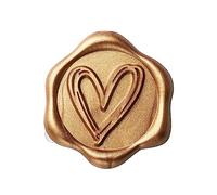 Mogokoyo 100Pcs Wax Seal Stickers, 1.14inch/29mm Antique Gold Envelope Seal Stickers, Heart Vintage Wedding Invitation Stickers for Valentine's Day Birthday Christmas Party Supply