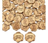 Mogokoyo 50pcs Wax Seal Stickers, 1.14in/29mm Antique Gold, Vintage Wedding & Party Stickers