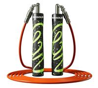 Mogold Jump Rope Weighted with Detachable Cord - 1/5LB 1/4LB 1/2LB Interchangeable Weights for Strength Training, Cardio Workouts | Adults & Kids Fitness Equipment | Anti-Slip Handles + Carry Case
