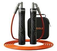 Mogold Skipping Rope with PU Leather Handles, 3M Quick Release System and 90g 113g 230g PVC Steel Cords, Cable Cutter, Tools and EVA Case for Family Training
