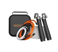Mogold Weighted Skipping Rope for High-Intensity Training, Muay Thai & MMA Workouts Heavy Jump Ropes for Fitness Carbon Fiber Handle Adjustable Length 3 Meters 1/5 +1/4lb+1/2lb PVC Steel Wire Rope