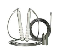 MOGOLD Weighted Speed Jump Rope - Fast Clip Design Skipping Rope With Extra Weights -Speed Rope 2mm Thick 10Ft Long for Crossfit/ Double Unders - 5mm Thick 9.8Ft Long Rope PVC Steel Wire Cable for