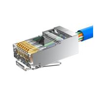 MOGOOD 50-Pack Shielded RJ45 Connector, Cat6 RJ45 Ends (STP) External Ground Connector(Cat 6A Connector/RJ45 Modular Plugs/Ethernet Plugs/8P8C connectors) for Solid or Stranded S/FTP Ethernet Cable