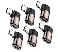 MOGOOD 90 Degree USB C Male to USB C Female Adapter (6 Pack), Type-C Connecter USB C 3.1/40Gbps PD 100W Fast Charge Extender for Steam Deck accessories Notebook,PC,Tablet,Galaxy S22