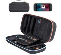 MOGOOD Case for Nintendo Switch 2 2025/OLED, 8 Game Slots | Super Large Capacity Portable Pouch , Protective Travel Bag with Premium Nylon & Soft Microfibre Interior for Console & Accessories, Black