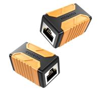 MOGOOD RJ45 Inline Coupler, 10Gbps Internet Cable Connector, 2 Pack Cat 8 Cable Coupler, LAN Network Extender Female to Female Compatible with Cat7, Cat6, Cat5e