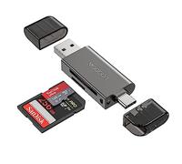MOGOOD SD Card Reader 3.0, Memory Card Reader Adapter, USB to Memory Card Reader Adapter, Micro SD Card Reader with Dual Connectors for External Camera SD SDHC SDXC MicroSD ect