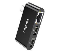 MOGOOD Type C to Ethernet Hub, USB C to LAN Adapter, with 1000Mbps RJ45 Internet Port and 2*USB 2.0 Ports, Compatible for Smartphone, Laptop, Macbook Pro/Air, iPhone 15 Pro, Mouse, Keyboard, etc