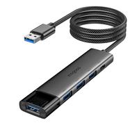 MOGOOD USB 3.0 Hub, 5Gbps 4 Port USB Hub with Powered Type C, Multi Port USB Adapter, USBA Extender Compatible with Laptop, PC, PS5, MacBook Pro/Air and More（1M）