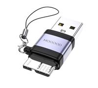 MOGOOD USB 3.0 Male to Micro B Male Adapter, USB A to Micro B Data Charging Adapter for Computers, Laptops, External Hard Drives (1 Pack)