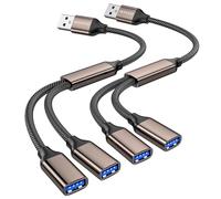 MOGOOD USB 3.0 Splitter Y Cable 2Pack, Dual USB Female Y Splitter Hub Power Cord Extension for Transmission/Charging, Multi Port Hub for Laptop,Mac,Car,HDD,PS4,PS5,etc