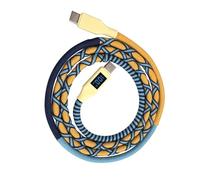 MOGOOD USB C Cable With LED Display, 1M Handmade Colored Nylon Type C Cable, 100W Type C Fast Charging for iPhone 16/15 Pro Plus Max, MacBook Air, iPad, Samsung Galaxy S25