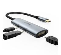 MOGOOD USB C to HDMI Adapter 4K@30Hz 10Gbps USB C Hub with 100W Power Delivery for MacBook Pro/Air iPad Pro Pixelbook XPS Galax iPhone 16/15 Compatible Thunderbolt with 3/4/5
