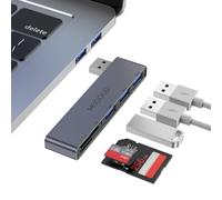 MOGOOD USB Hub 5 in 1 Multiport USB Adapter with SD Card Reader Right Side | 1 USB 3.0 and 2 USB 2.0 SD TF USB Docking Station For Macbook iMac Surface Pro XPS Notebook PC