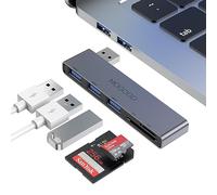MOGOOD USB Hub 5 in 1 Multiport USB Adapter with SD/TF CardReader Left Side