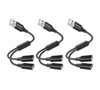 MOGOOD USB Splitter Cable USB y Splitter Adapter Dual USB 2.0 Power Cord Extension for Charging/Data Transfer Dual Double USB Port Extender Hub Extra Multiport Data Split Adapter for Laptop/Mac/Car