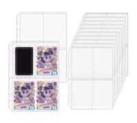 Mogoostry 12pcs A5 Binder 4-Pocket Binder Sleeves Frosted PVC Sheet Protector Top Open Loose Leaf Inserts Folder Photocard Sleeve Filing Bags