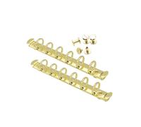 Mogoostry 2PCS 6-Ring Binder Mechanism A7 Notebook Mechanism Replacement Kit Gold Color Metal Clip Round Ring Binding Spines Combs Set for Planner Organizer