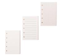 Mogoostry A8 5-Hole Punched Refill Paper, 3 Pack A8 Size Mini Binder Filler Paper, Lined Grid Blank Paper Planner Refills Loose Leaf Paper Inserts, 40 Sheets Per Pack, Total 120 Sheets