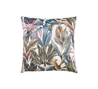 Mogori Vendure Digitally Printed Velvet Cushion Wylder Tropics White 43cm x 43cm