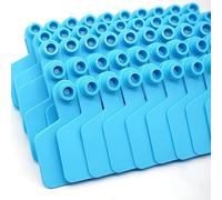 MOGOULUA 100pcs Blank Ear Tags for Cattles 3.1" L×2.6" W Blue Ear Tag Animal Identification Tags in TPU Livestock Mark Lables Farm Tools for Cow Hogs Sheep