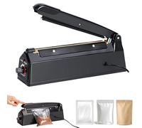 MOGOULUA 200mm Impulse Heat Sealer for Heat Seal Bags 8" Foil Sealer Portable Sealer Machine for Mylar Heat Press Sealer for PP and PE Bags 3mm Seal Width Bag Sealer (Black)