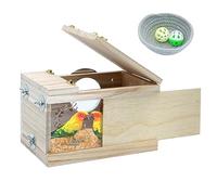 MOGOULUA Bird Nest Box Wooden Parakeet Breeding Nest for Lovebirds Parrotlets Mating Box for wildbirds Pet Budgie Cage House Cockatiel Hatching Coops