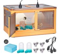MOGOULUA Chicken Brooder Box 83L Large Foldable Chick Brooder Box Hold up to 20 Chicks Poultry Breeding Box for Chicks Ducklings Quail Hamster Guinea Pig Kitten Puppies