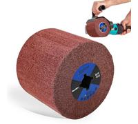 MOGRQAP Polishing Drum, 240 Grit Nylon Brush Drum Abrasive Brushes Drawing Wheel Sander Burnishing Polishing Tools Wheels Polishing Brush for Metal Wood Surface Polishing - Red