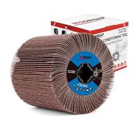 MOGRQAP Polishing Drum, 60 Grit Abrasive Flap Brush Drum Burnishing Polishing Tools Wheels for Grinder Satin Machine Sanding Metal Wood Surface Polishing 120 x 100mm