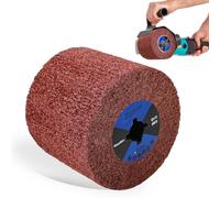 MOGRQAP Polishing Drum, 60 Grit Nylon Brush Drum Abrasive Brushes Drawing Wheel Sander Burnishing Polishing Tools Wheels Polishing Brush for Metal Wood Surface Polishing - Red