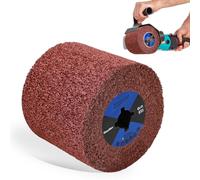 MOGRQAP Polishing Drum, 80 Grit Nylon Brush Drum Abrasive Brushes Drawing Wheel Sander Burnishing Polishing Tools Wheels Polishing Brush for Metal Wood Surface Polishing - Red