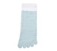 MOGSA Toe Socks 3Pc Winter Womens Thick Five Finger Socks Fluffy Toe Socks Soft Cozy Hosiery-White-Green