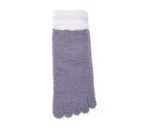 MOGSA Toe Socks 3Pc Winter Womens Thick Five Finger Socks Fluffy Toe Socks Soft Cozy Hosiery-White-Gray