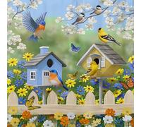 MOGTAA 5D Birds Diamond Painting for Adults, Flowers DIY Diamond Art Painting Kits for Beginners, Full Drill Diamond Dots Kits Landscape Art Craft for Home Decor 30x30cm