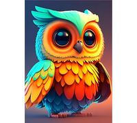 MOGTAA 5D Diamond Painting Kits for Adults, Colorful Owl Diamond Art Painting Kits for Adults Beginners, DIY Round Diamond Dots Kits Animal Crystal Craft for Home Decor 30x40cm