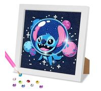 MOGTAA 5D Diamond Painting Kits for Kids Adults with Frame, Stitch Diamond Art for Girls Ages 6-8-12, Full Drill Rhinestone Art Craft Painting for Home Decor 7.1x7.1 Inch