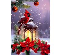 MOGTAA Christmas Diamond Art Painting Kits for Adults, Cardinal DIY 5D Diamond Painting Kits for Adults Beginners, Full Drill Flowers Diamond Dots Crystal Art Kits for Home Decor Gifts 30x40cm