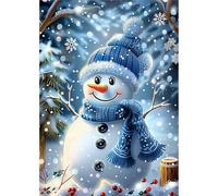 MOGTAA Christmas Snowman Diamond Art Painting Kits for Adults, Winter Landscape DIY 5D Diamond Painting Kits for Adults, Full Drill Diamond Dots Crystal Art Kits for Home Decor Gifts 30x40cm