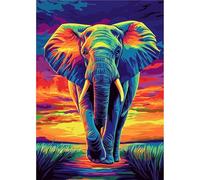 MOGTAA Diamond Art Painting Kits for Adults, Colorful Elephant DIY 5D Diamond Painting Kits for Adults Beginners, Full Round Drill Diamond Dots Crystal Craft Kits for Home Decor 30x40 cm