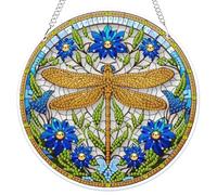 MOGTAA Dragonfly Diamond Art Hanging Ornaments with Chain, 5D Special Shaped Diamond Painting Kits for Adults Beginners, Animal Crystal Rhinestones Diamond Painting Gem Art for Home Decor Gifts